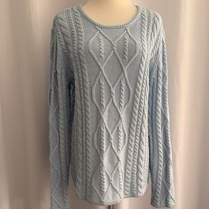 Cupcakes and Cashmere Sky Blue Cable Knit Sweater